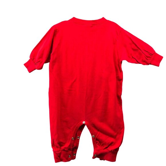 Vintage Baby 18M M.D. Anderson Cancer Center Christmas One Piece Red Holiday - Picture 2 of 7